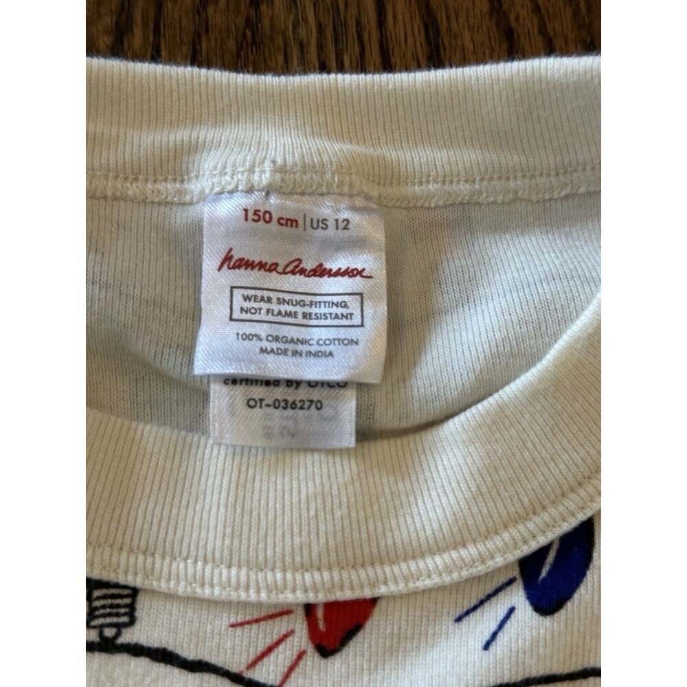 Hanna Andersson Size 12 Christmas Pajamas Lights Organic Cotton Top Only Sz 150 - Picture 9 of 14